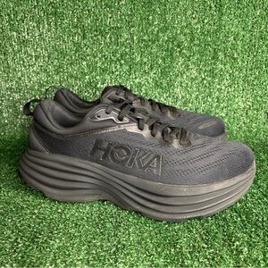 Hoka One One Bondi 8 Shoes Womens Size 10.5 Black Running Sneakers